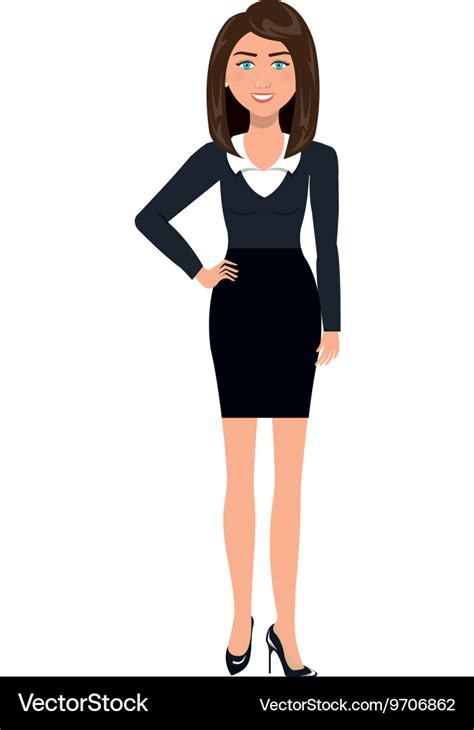 Business woman with elegant suit cartoon Vector Image