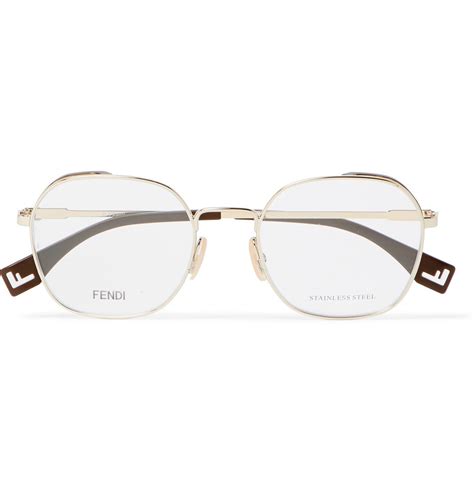 Fendi - Round-Frame Gold-Tone and Acetate Optical Glasses - Gold Fendi