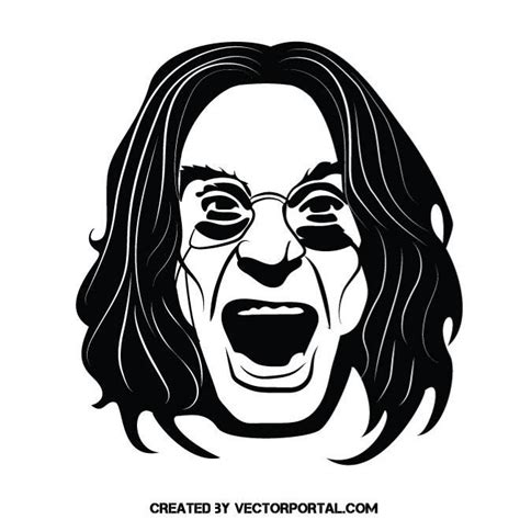 Musician Ozzy Osbourne vector illustration | Silhouette stencil, Dark art tattoo, S tattoo