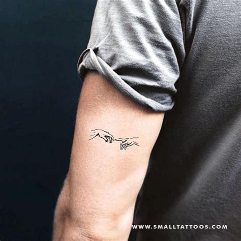 Minimalist Creation of Adam Hands Temporary Tattoo (Set of 3) | Hand tattoos, Small tattoos for ...