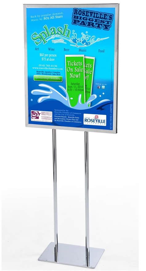 22 x 28 Poster Stands - Chrome Finish, Easy Sign Replacement