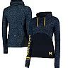 Women's Colosseum Navy Michigan Wolverines Scaled Cowl Neck Pullover Hoodie