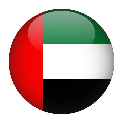 United Arab Emirates 3D Rounded Flag with Transparent Background ...