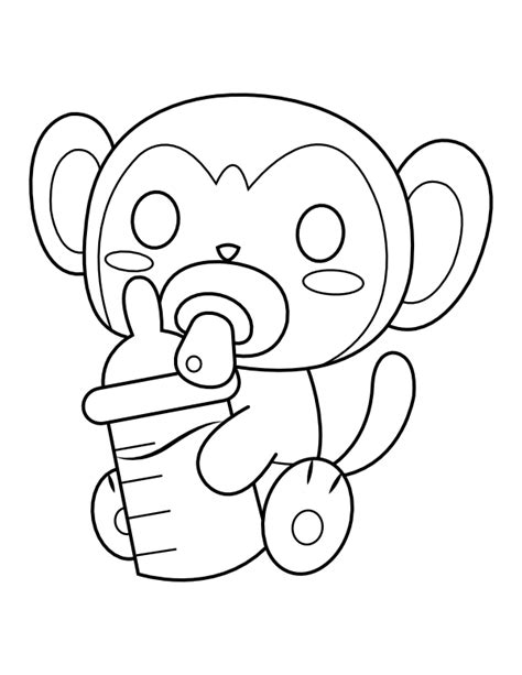 Printable Baby Monkey Coloring Page