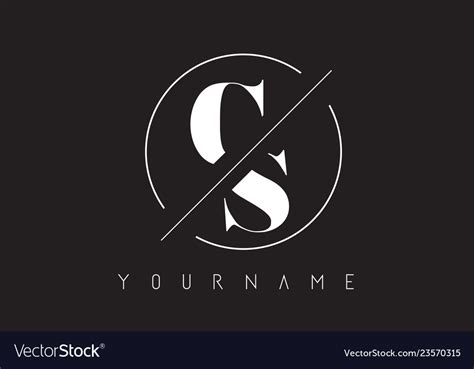 Cs letter logo with cutted and intersected design Vector Image