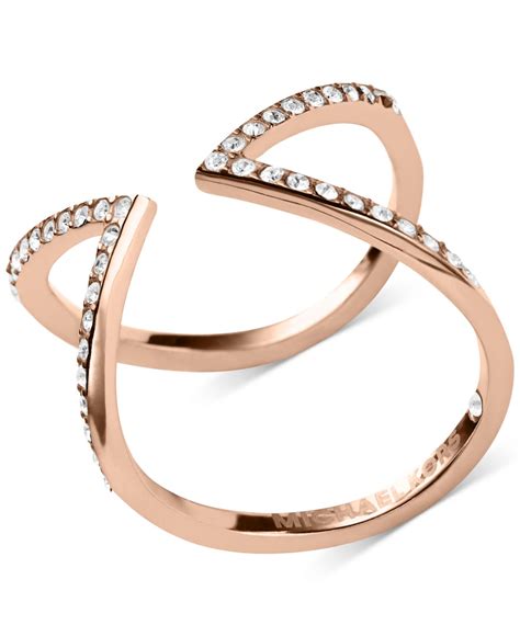 Lyst - Michael Kors Open Arrow Clear Pavé Ring in Metallic