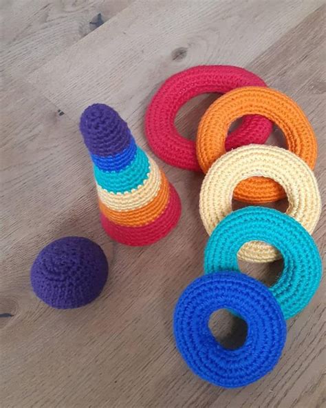 Crochet Baby Toys Montessori Rainbow Stacking Rings Pattern | Etsy ...