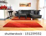 Image of Elegant Red Leather Sofa in a Living Room | Freebie.Photography