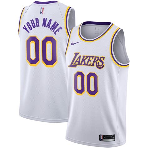 Nike Los Angeles Lakers White Swingman Custom Jersey - Association Edition