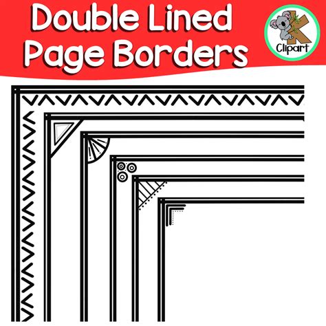 Double line borders by K clipart | Made By Teachers