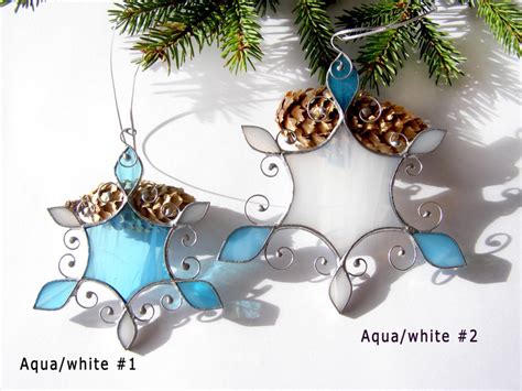 Snowflake Stained Glass Christmas Ornaments Christmas Tree - Etsy