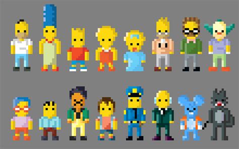 The Simpsons Characters 8 bit by LustriousCharming on DeviantArt