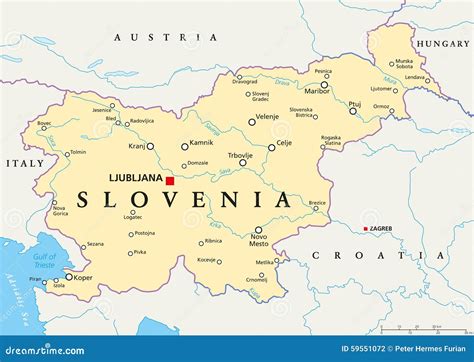 Slovenia Political Map Stock Vector - Image: 59551072