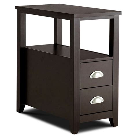 Gymax End Table Space-Saving Rectangular Bedside Table W/ 2 Drawers & Shelf Espress - Walmart ...