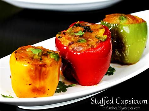 Stuffed Capsicum | Stuffed Bell Pepper Recipe - Swasthi's Recipes