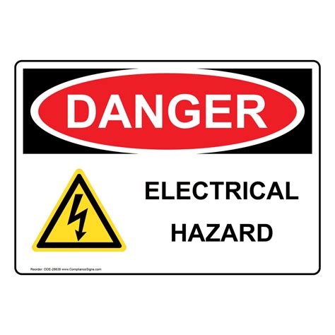 OSHA Electrical Hazard Sign With Symbol ODE-28638