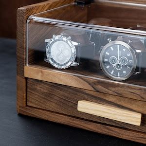 Watch Box With Drawer Watch Box for Men Watch Case Wood - Etsy