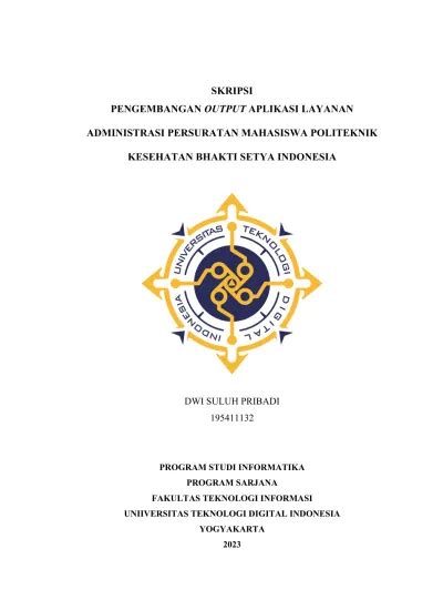 SKRIPSI PENGEMBANGAN OUTPUT APLIKASI LAYANAN ADMINISTRASI PERSURATAN MAHASISWA POLITEKNIK ...