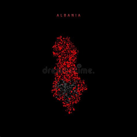 Albania Flag Map, Chaotic Particles Pattern in the Albanian Flag Colors. Vector Illustration ...