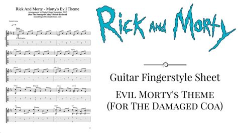 Rick And Morty - Morty's Evil Theme (Guitar fingerstyle tabs and sheet ...