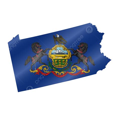 Pennsylvania Flag Vector PNG Images, Detailed Waving Flag Map Of ...