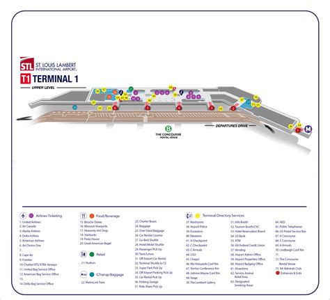 Lambert-St. Louis Airport Map (STL) - Printable Terminal Maps, Shops ...