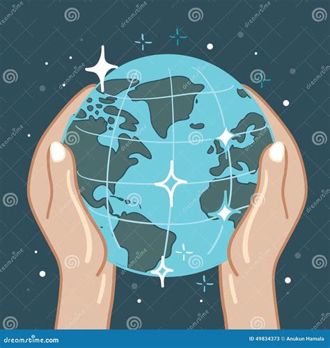 Earth in hands stock illustration. Illustration of international - 49834373