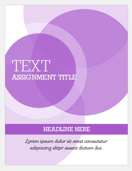 Assignment Cover Page Templates for MS Word | Edit & Print