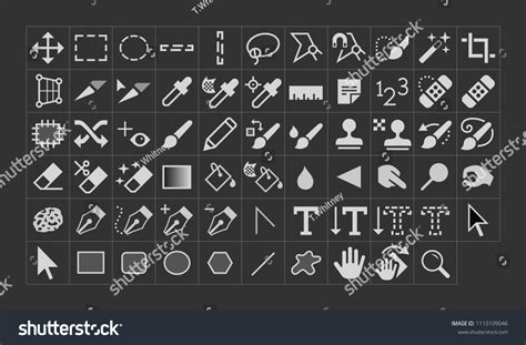 41 Photoshop Tool Icons Text Images, Stock Photos, 3D objects ...