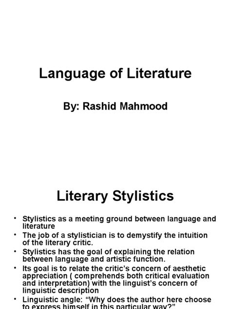 Language of Literature | PDF | Linguistics | Neuropsychological Assessment