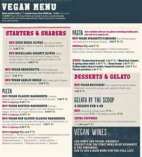 Menu at Zizzi - Pinner pizzeria, Pinner, 6 High St