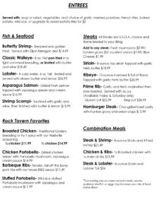 Menu – The Historic Rock Tavern