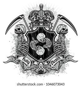 Gothic Coat Arms Skull Grunge Vintage Stock Vector (Royalty Free) 1046073043 | Shutterstock