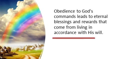 Obedience to God's commands always leads to blessings and rewards - BibleTruths