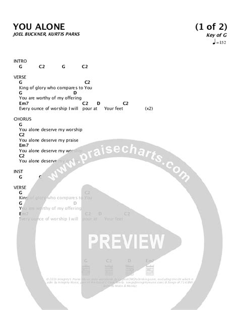 You Alone Chords PDF (NCC Worship) - PraiseCharts