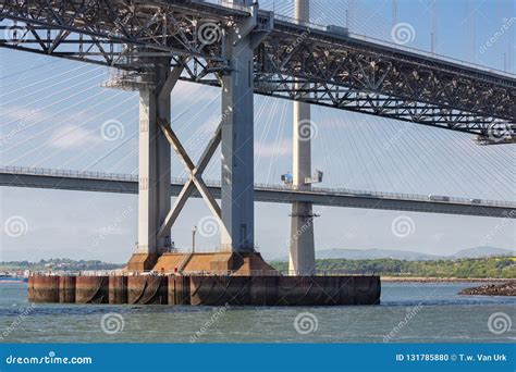 Construction Detail Forth Road Bridge Over Firth of Forth, Scotland Stock Photo - Image of ...