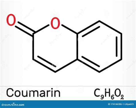 Coumarin, C9H6O2 Molecule. It Has Sweet Odor, Recognised As Scent Of ...