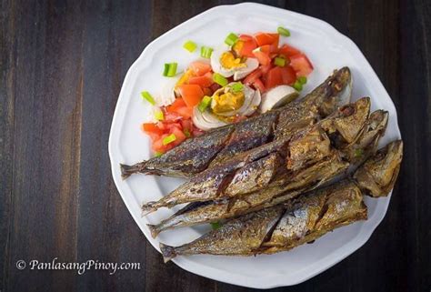 Fried Galunggong with Salted Egg and Tomato Salad | Recipe | Tomato ...