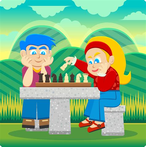 Clipart - Kids Playing Chess