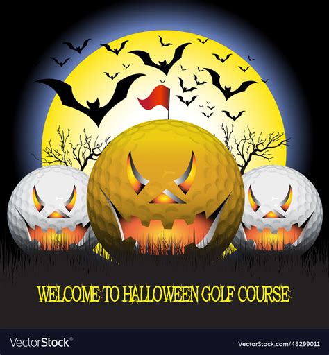 Welcome to halloween golf course Royalty Free Vector Image