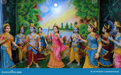 Krishna Leela,lord Shree Krishna Playing Ras with Radhaji and Other ...