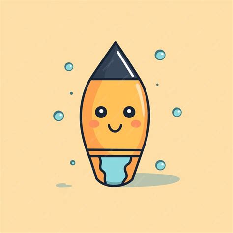 Premium Vector | Cute smile pencil flat style illustration vector design