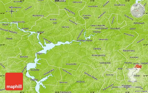 Physical Map of Republic of Tatarstan