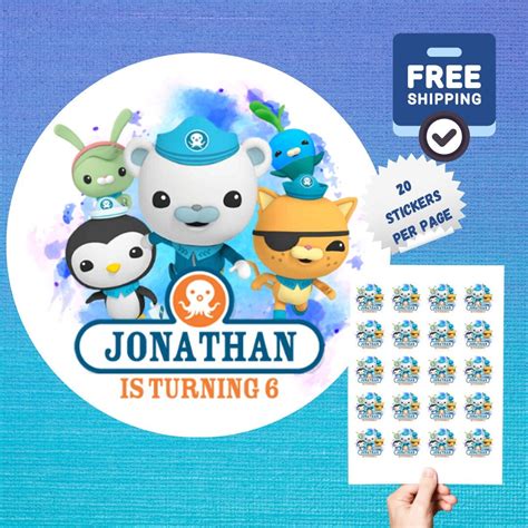 Octonauts Stickers Octonauts Party Favor Stickers - Etsy