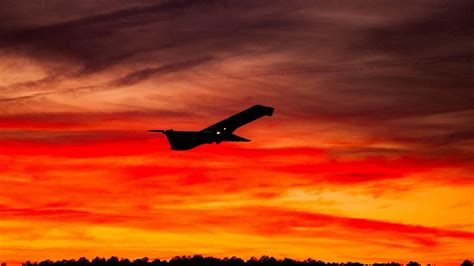 Download wallpaper 1920x1080 airplane, sunset, sky, flight full hd ...