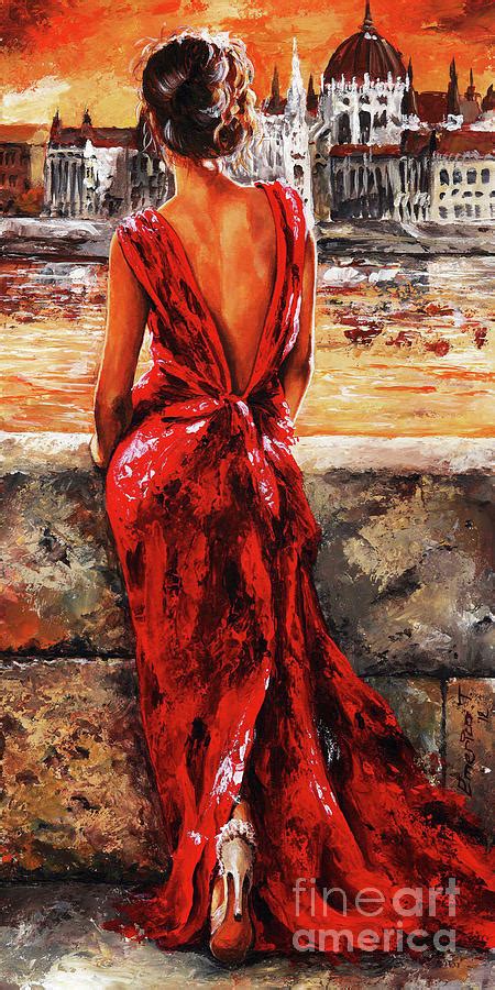 Lady in Red #34 - I Love Budapest Painting by Emerico Imre Toth - Fine Art America