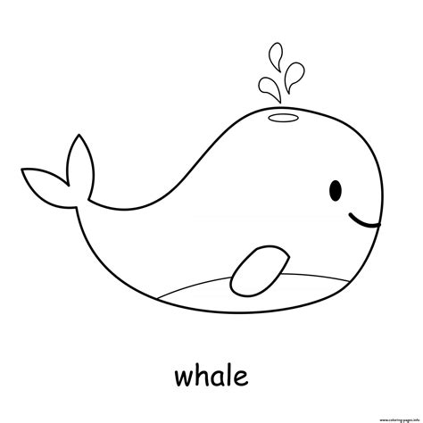 Cute Cartoon Whale Coloring Pages