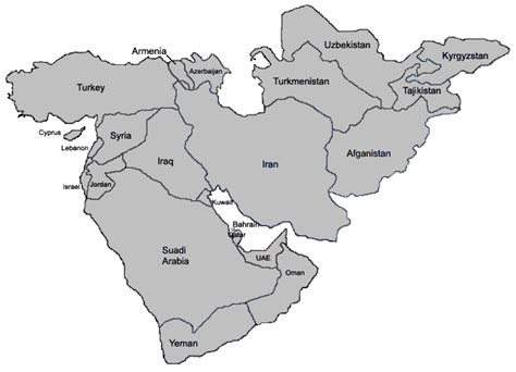 Middle East Political Map - Free Printable Maps