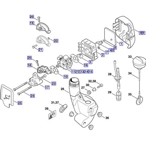 Stihl FS 55 Brushcutter (FS55) Parts Diagram, AIR FILTER - FUEL TANK