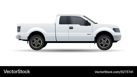 White pick up truck isolated on Royalty Free Vector Image